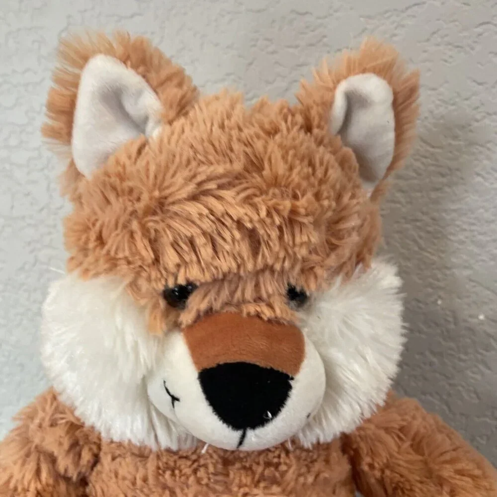 Inter American Fox Plush Orange Heart Foot Sitting Fuzzy Valentine Animal 12”